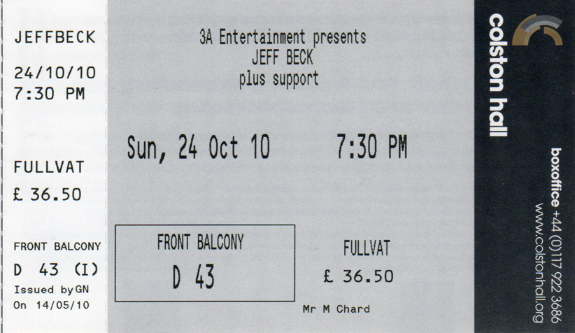 JEFF BECK Ticket